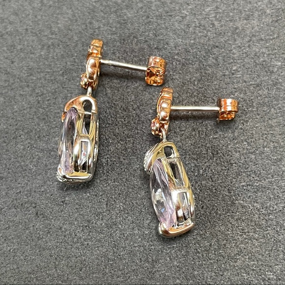 Purple Amethyst & Rose Gold Earrings - Picture 12 of 12